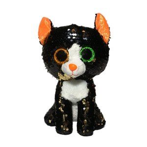 TY Flippables JINX Black Cat Halloween Sequin Plush (Medium Size - 9 in.) Toy